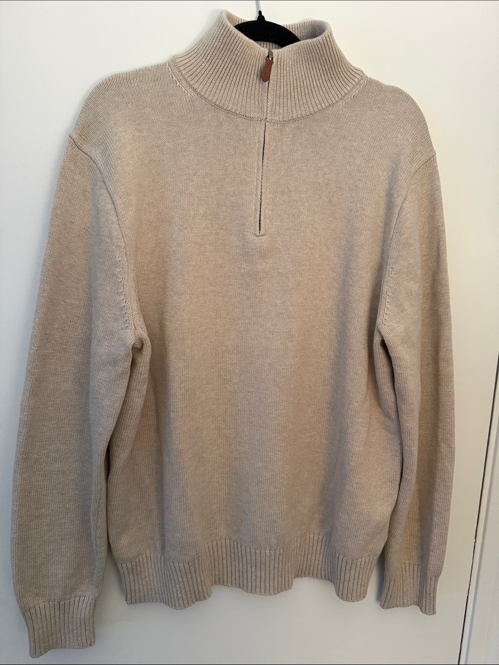J. Crew Men's Beige Half-Zip Mock Neck Sweater. Brand New Never Worn.